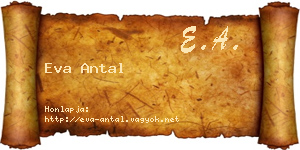 Eva Antal névjegykártya